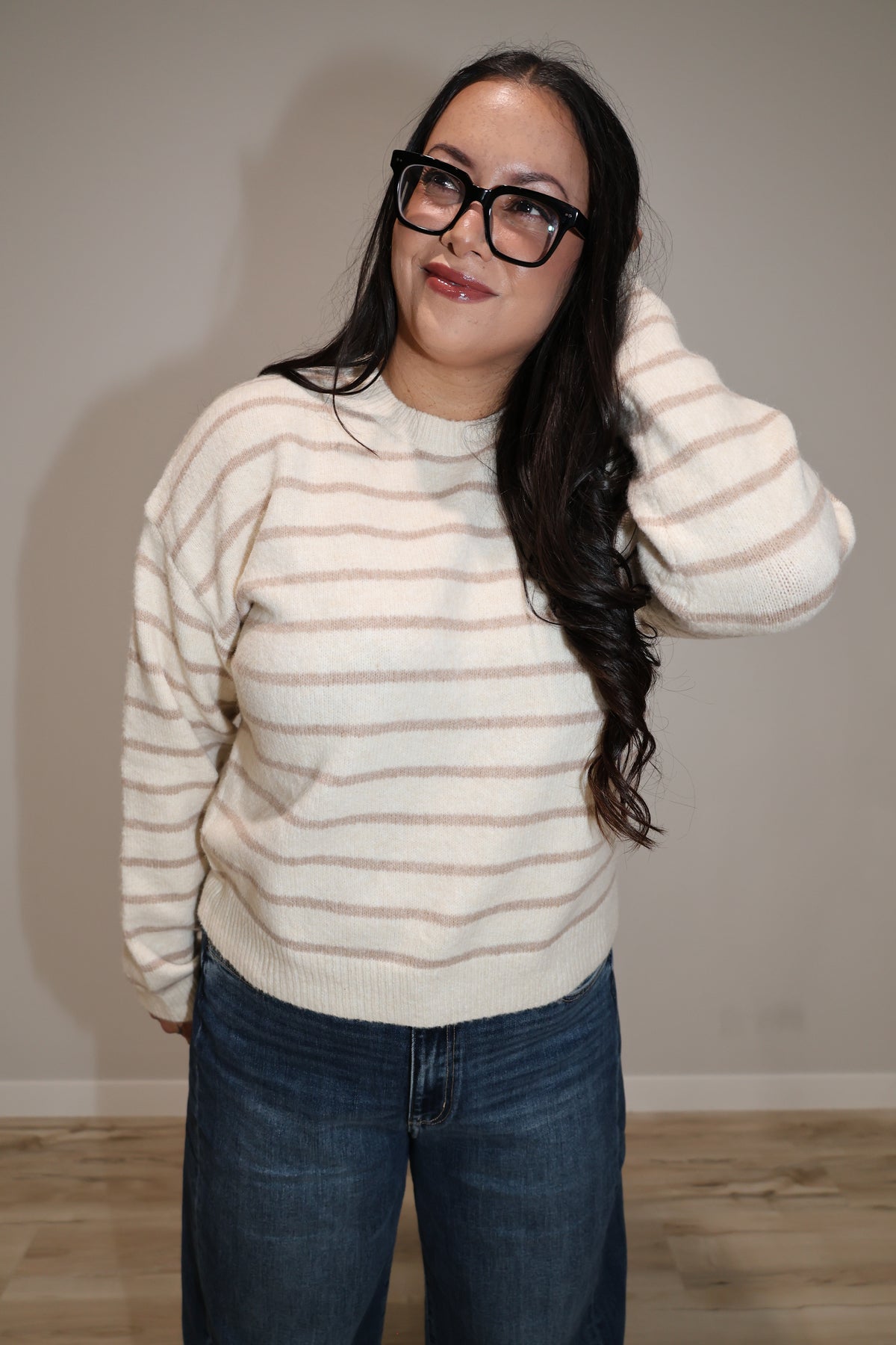 I'll Be There Soon stripe sweater
