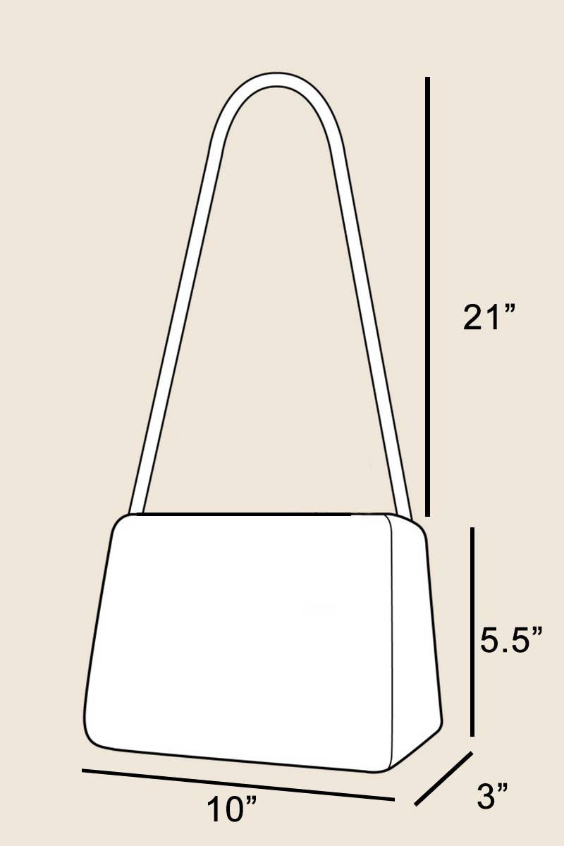 Buckle Closure Crescent Faux Leather Hand Bag