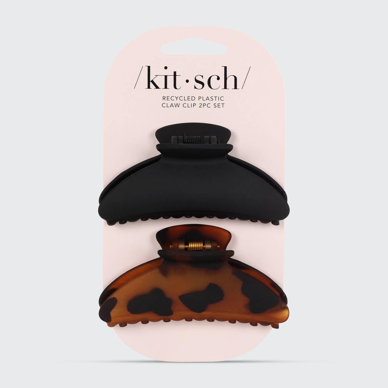 KITSCH - Recycled Plastic Medium Claw Clips 2pc - Black & Tort