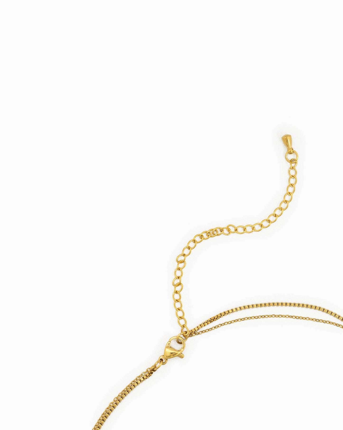 Sessori - Stainless Steel Oval Pendant w/ Pearl Layered Necklace