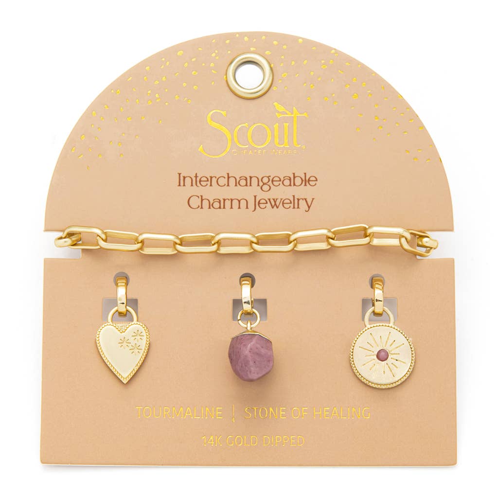Scout Curated Wears - Interchangeable Charm Bracelet - Tourmaline/Healing/Gold