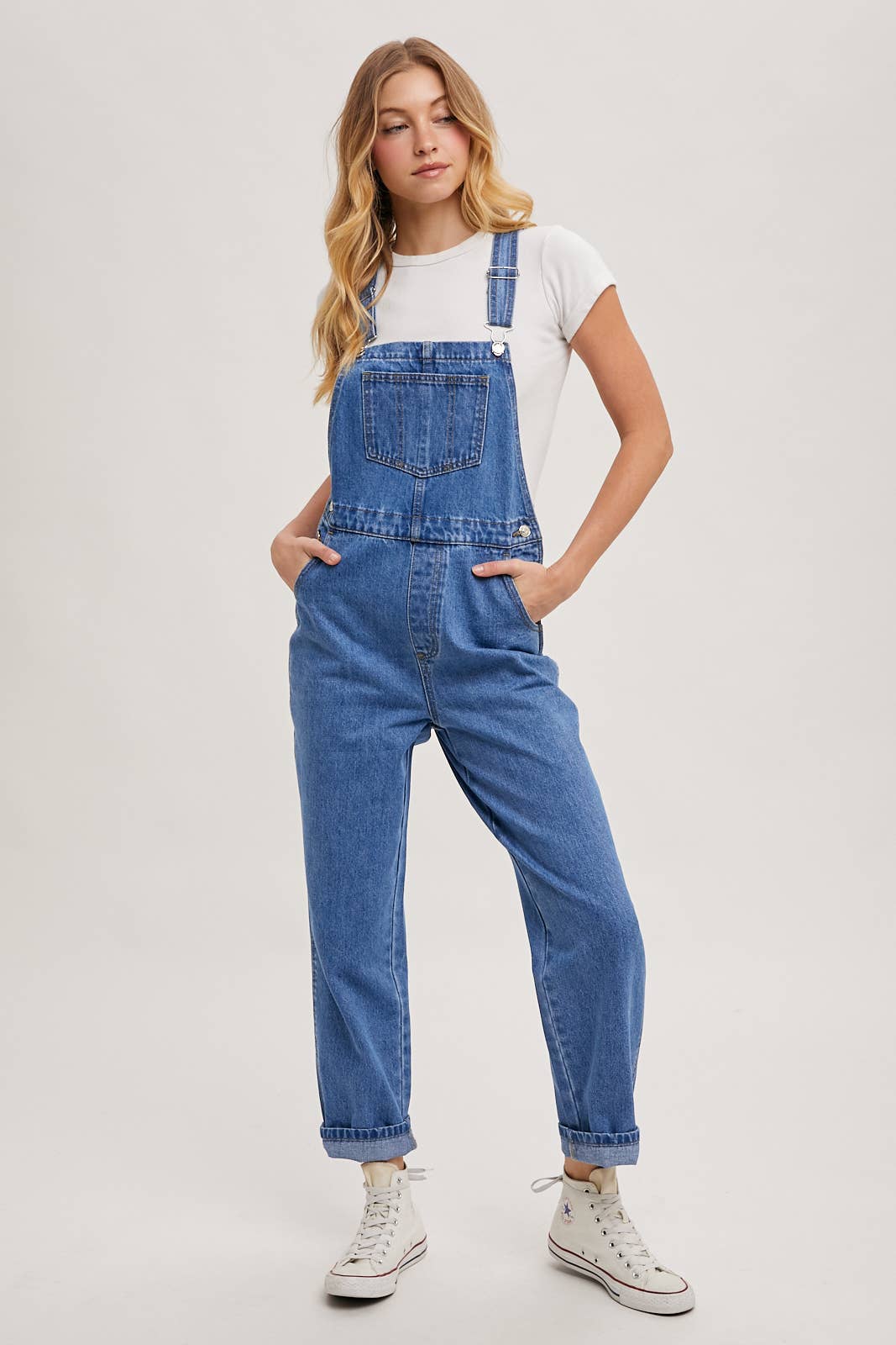 Bluivy - DENIM STRAIGHT LEG OVERALLS JUMPSUIT