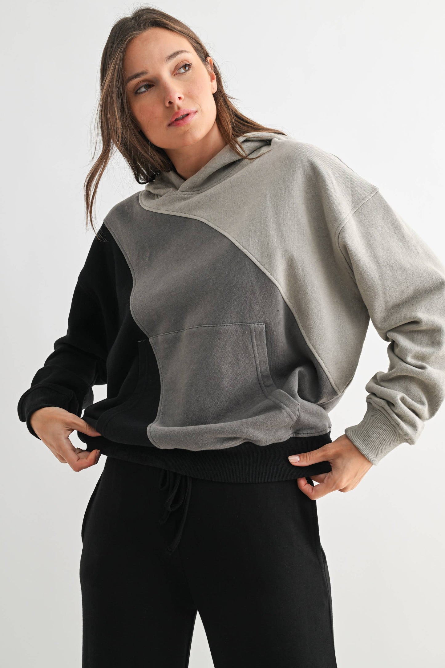 Mono B - Cozy Color Fade Stripe Hoodie
