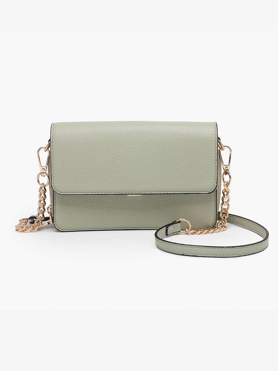 Jen & Co. Lauryn Flapover Crossbody w/ Chain Strap