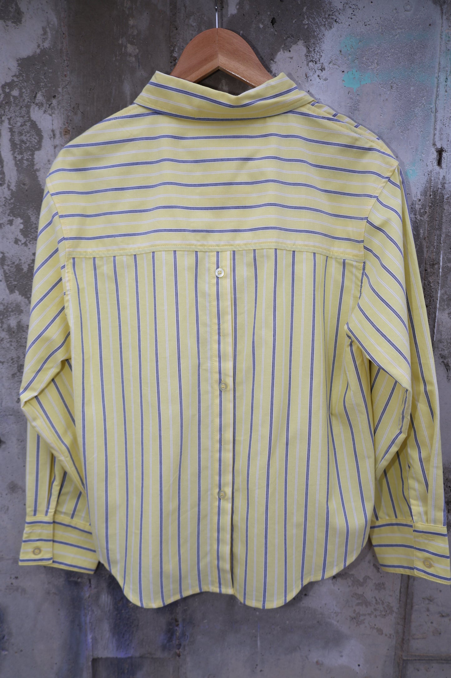 Buttermelon - Yellow/Blue Striped Button Front & Back Top