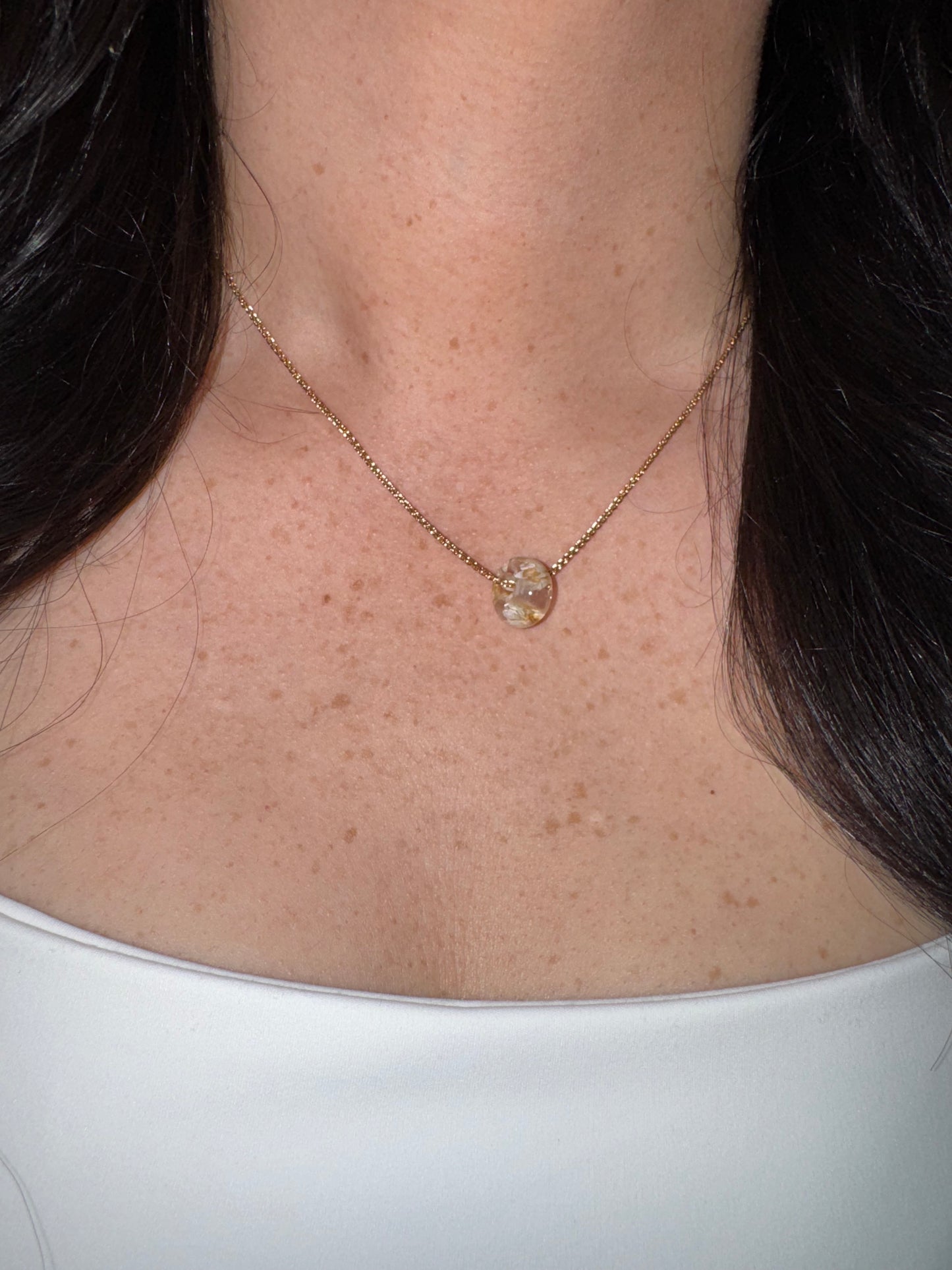 Sessori - Pressed Flower Glass Rondelle Necklace