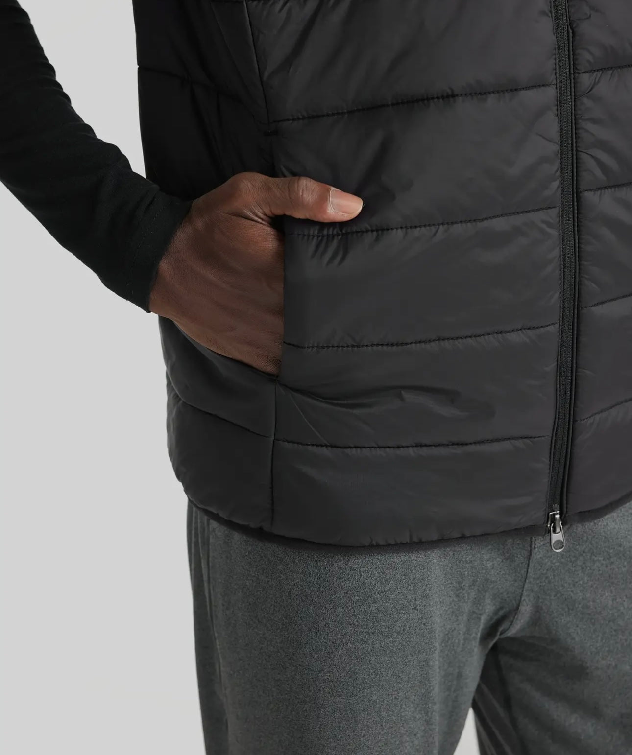 True classic mens black puffer vest