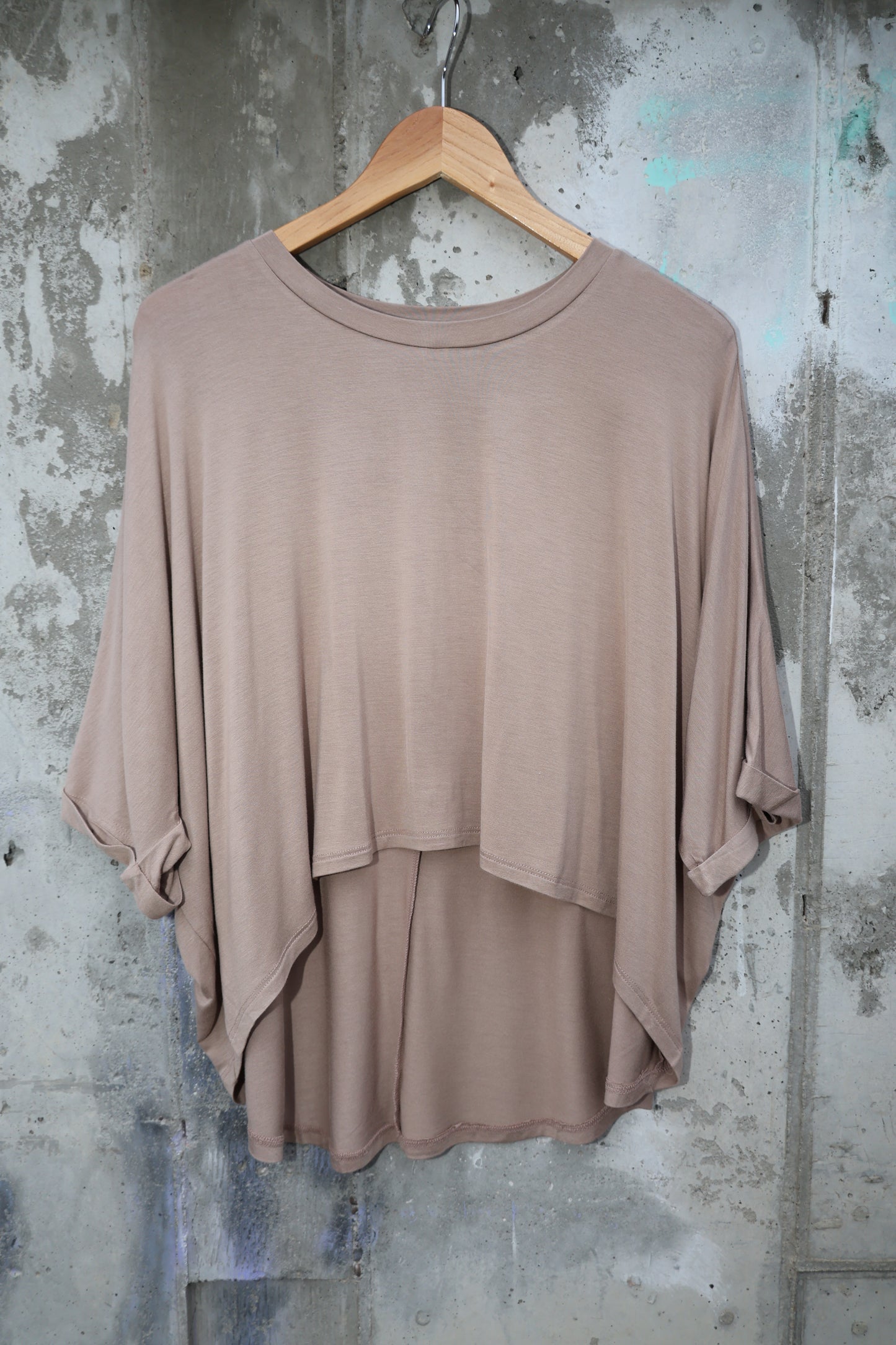 Hyfve - Dark Taupe Relaxed-fit Cozy Top