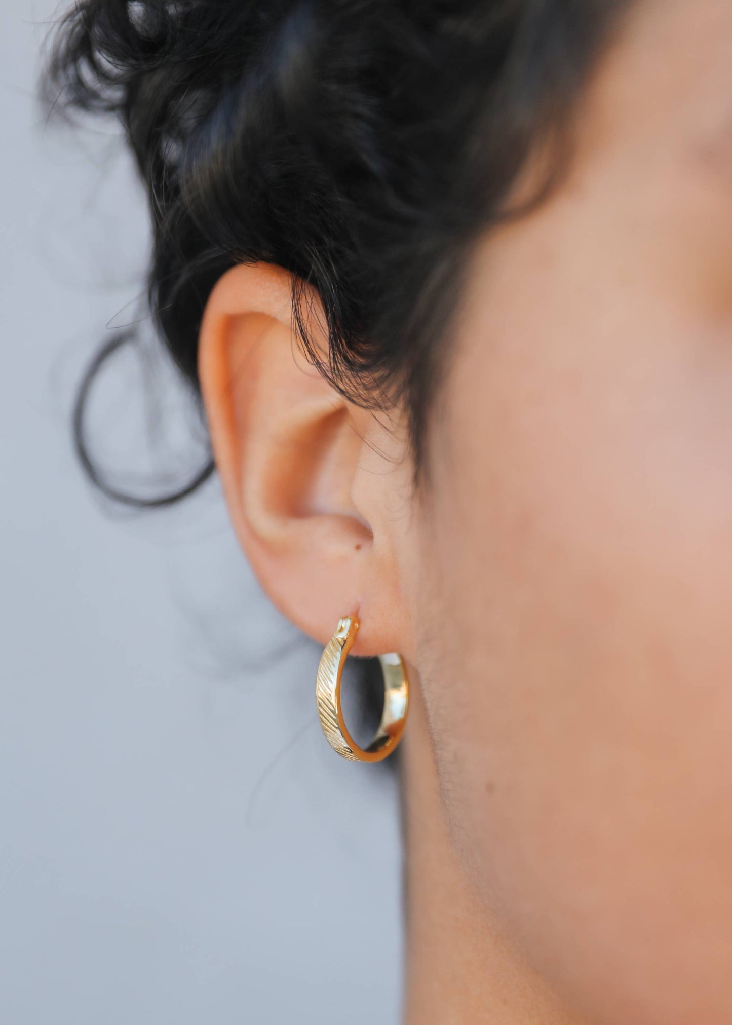JaxKelly - Gold Hoop - Textured - Earrings