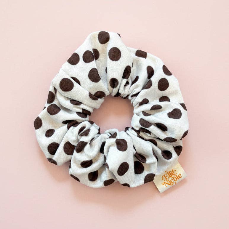 Elle Nicole - Scrunchie - Brown Polka Dots