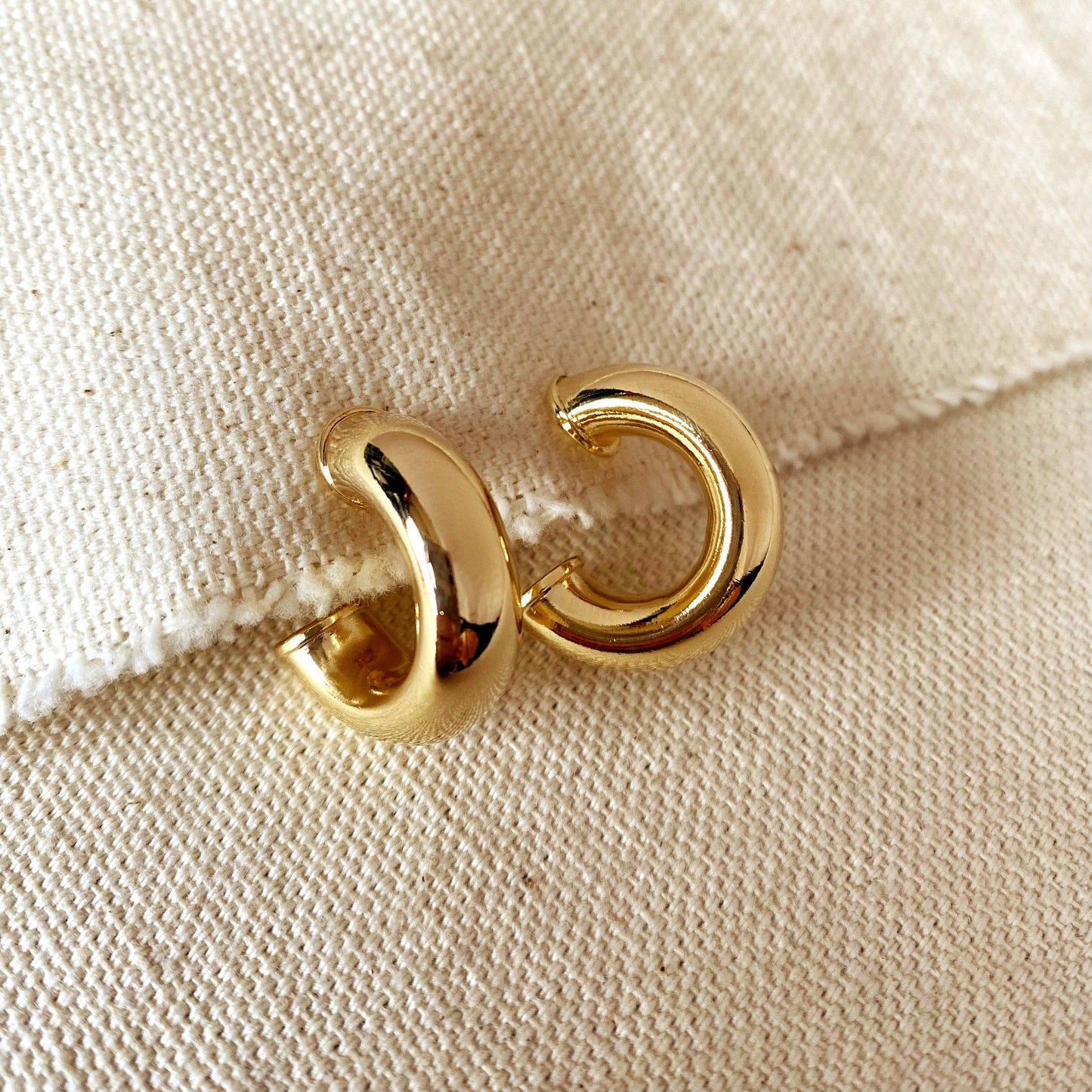 GoldFi - 18k Gold Filled Chubby Half-Hoop Earrings