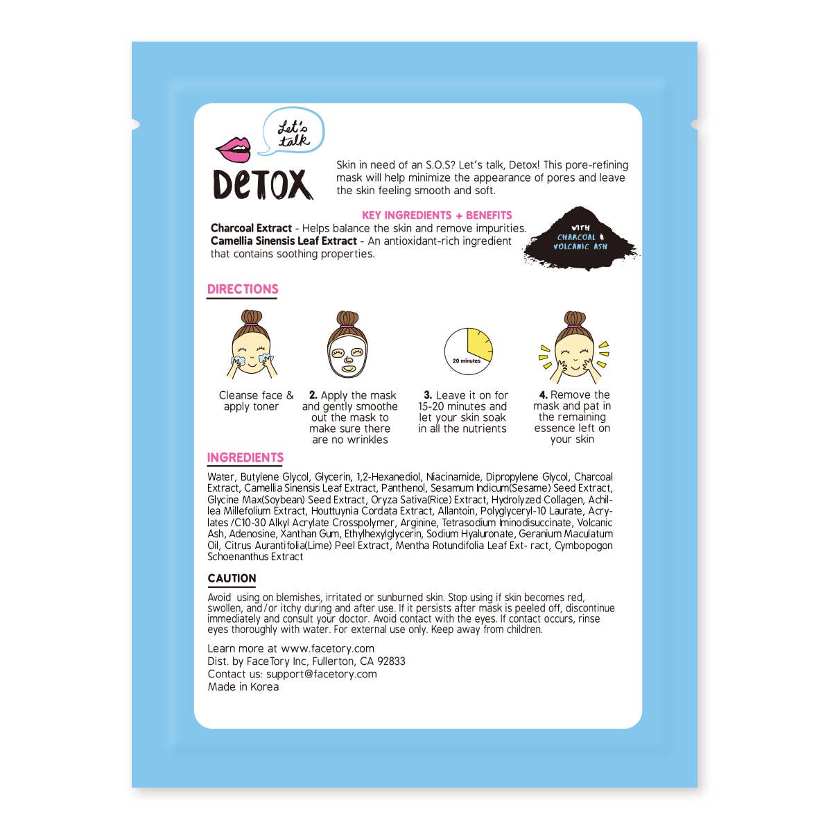 FaceTory - Face Mask - Korean Beauty - Purifying - Let's Talk Detox