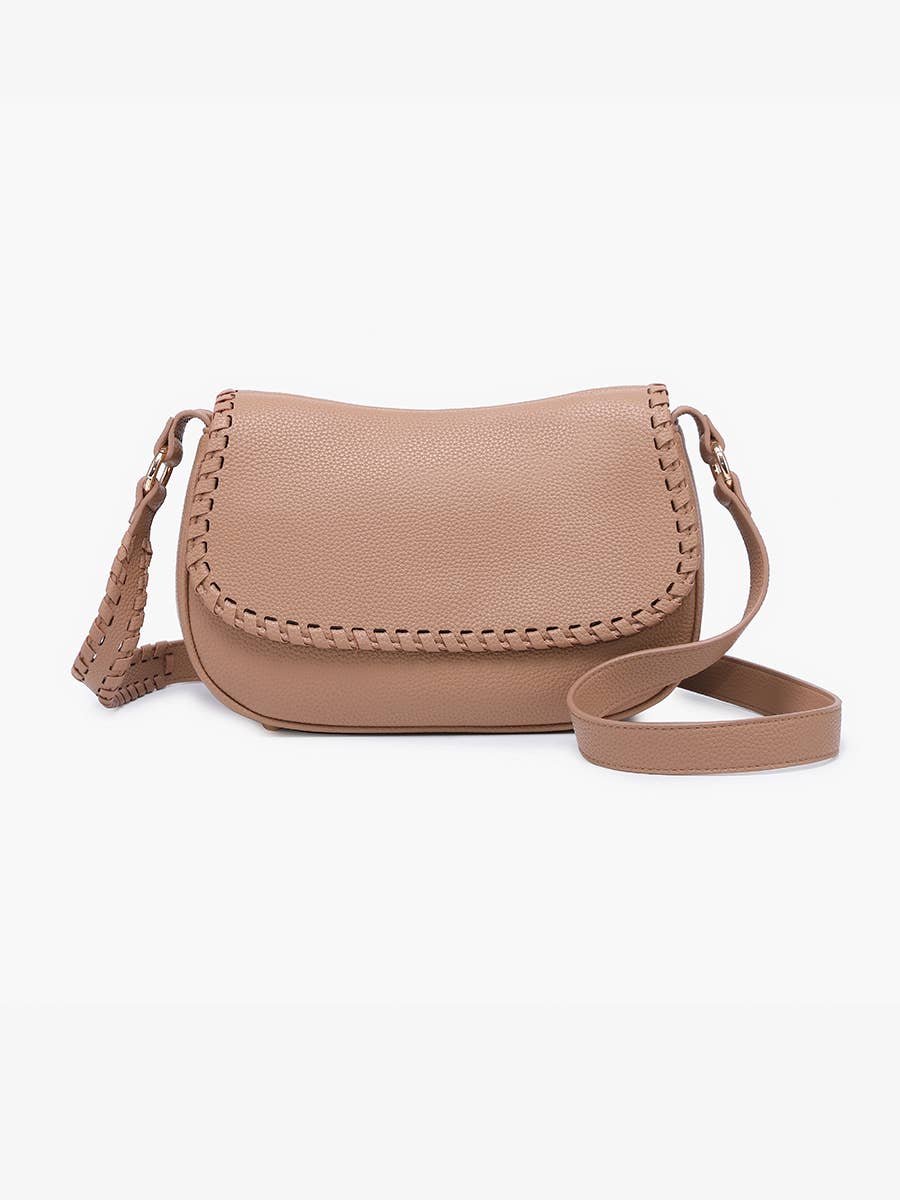 Jen & Co. Daia Whipstitch Flapover Crossbody w/ Whipstitch Strap