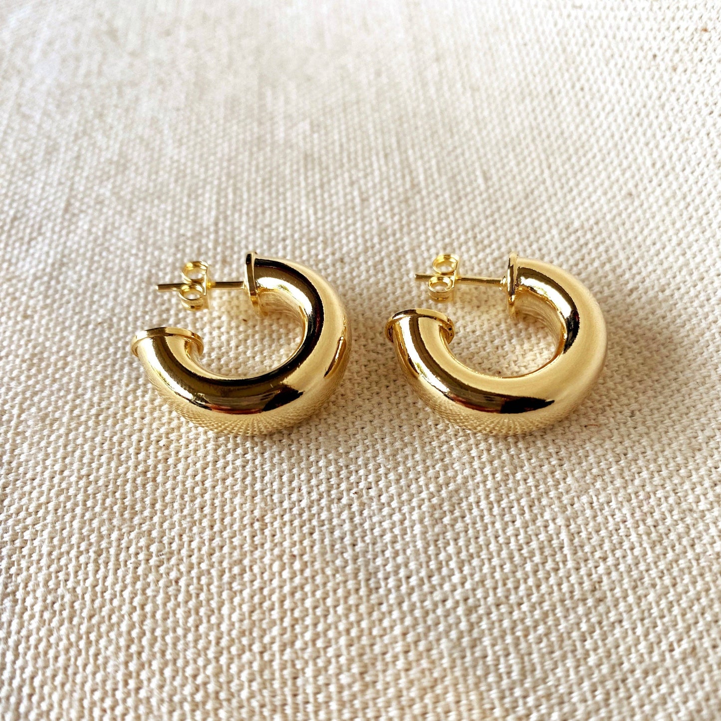 GoldFi - 18k Gold Filled Chubby Half-Hoop Earrings