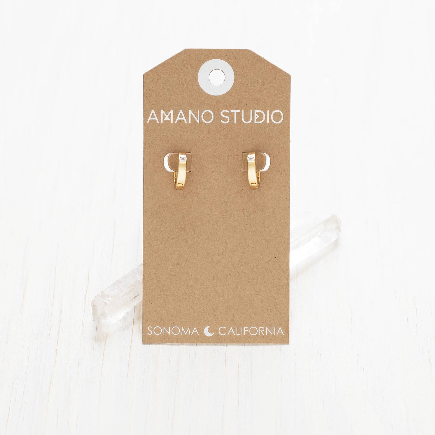 Amano Studio - Single Crystal Huggie Hoop Earrings