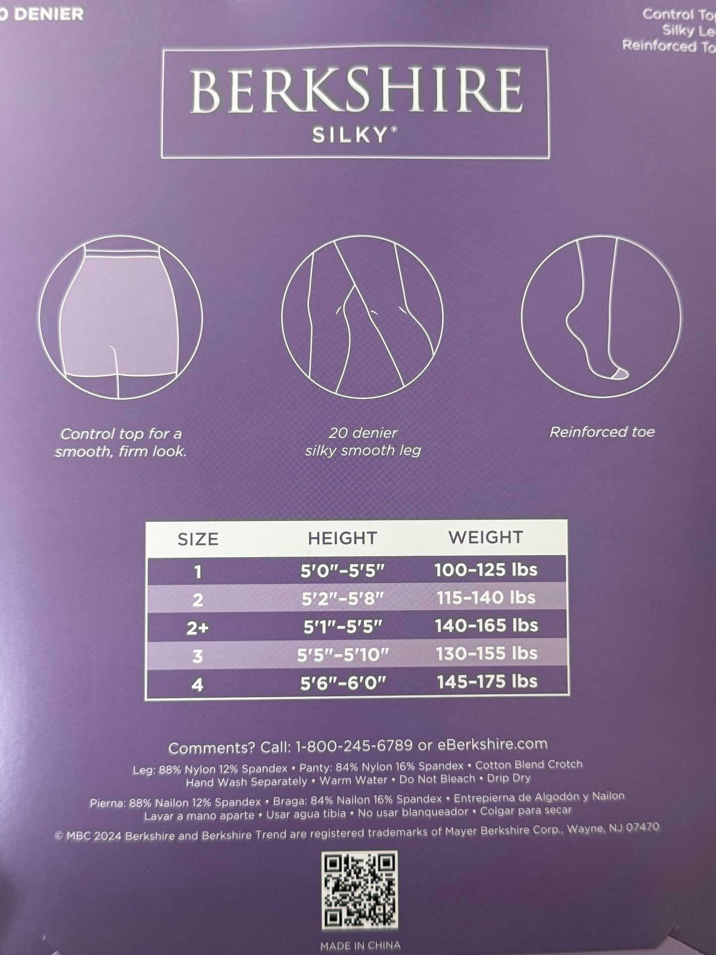 Berkshire - Silky Extra Wear Control Top Pantyhose