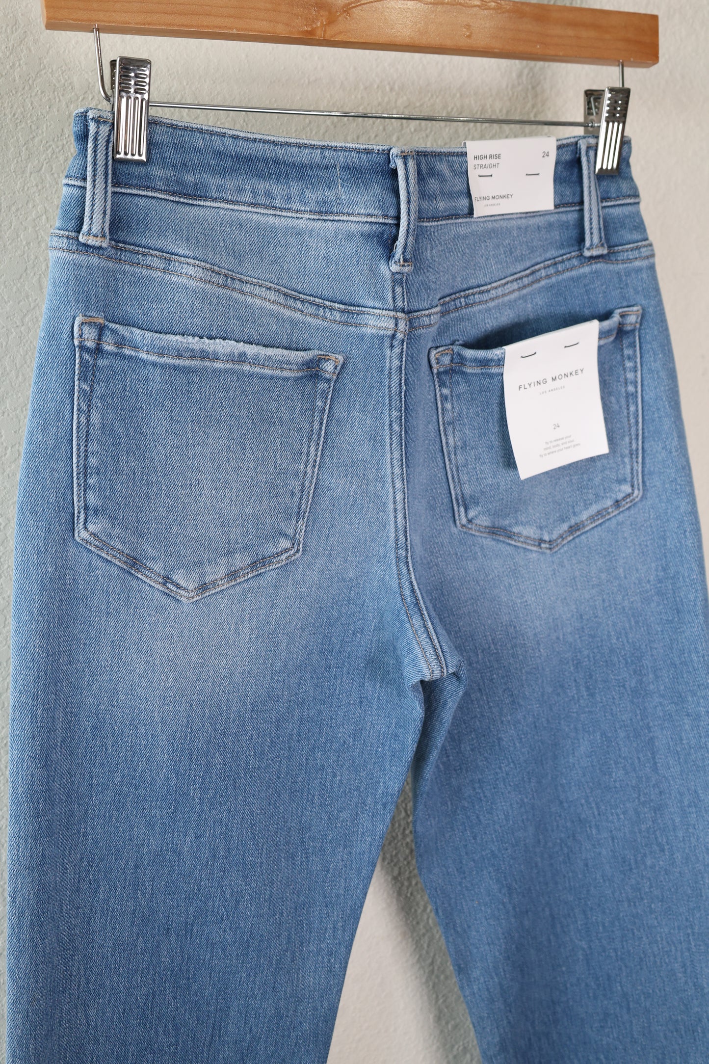 FLYING MONKEY - HIGH RISE CUFFED CROP STRAIGHT JEANS