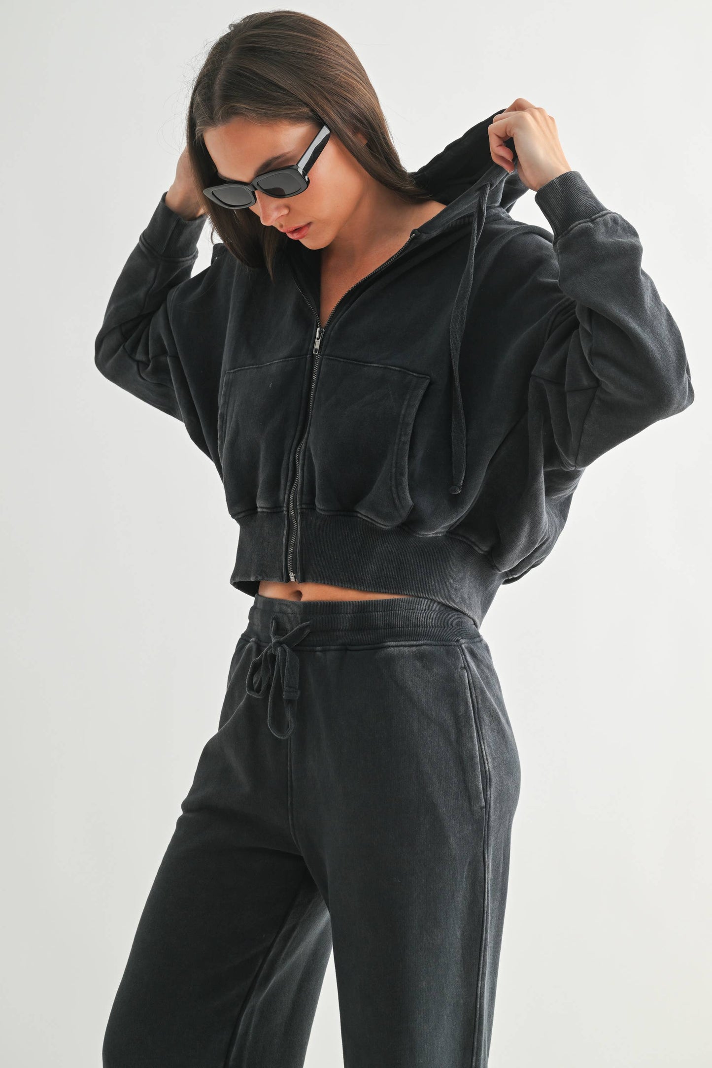 Mono B - Urban Ease Mineral Wash Hoodie Jacket