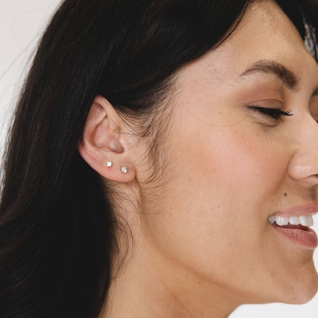 Nickel and Suede - Classic Crystal Stud earrings