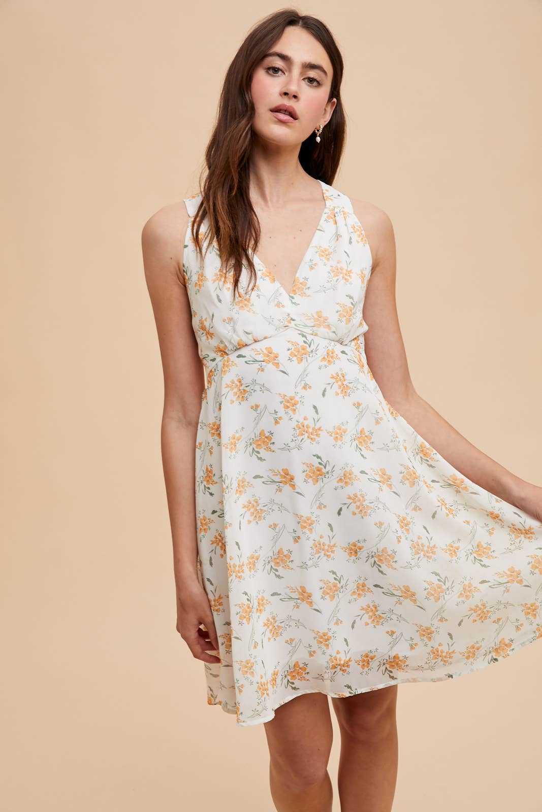 In Loom - FLORAL V NECK SLEEVELESS MINI