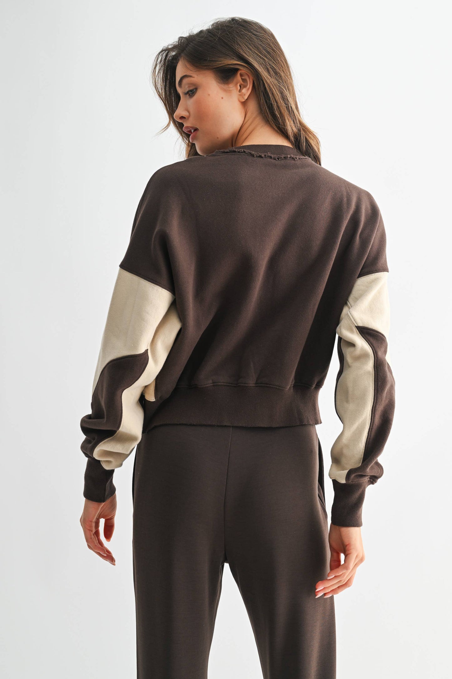 Mono B - Vintage Vibes Color Block Sweatshirt