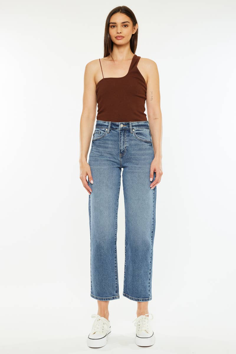 Kan Can USA - OPEN PACK HIGH RISE TRUE STRAIGHT JEANS Crop