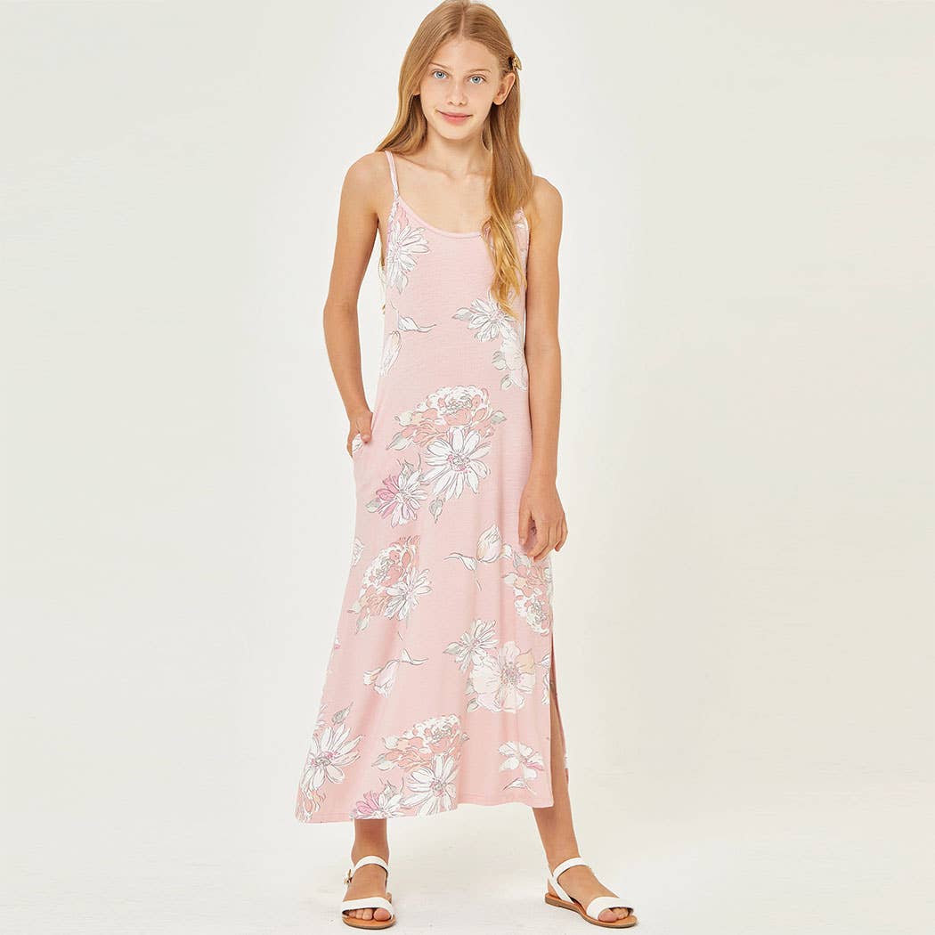 Good Girl - Floral Sleeveless Maxi Cami Dress