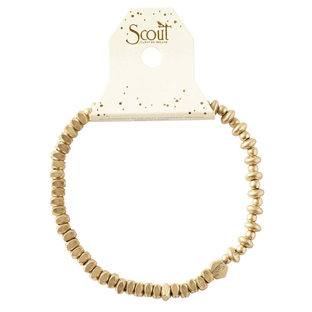 Scout Curated Wears - Mini Metal Stacking Bracelet - Mixed Beads Gold