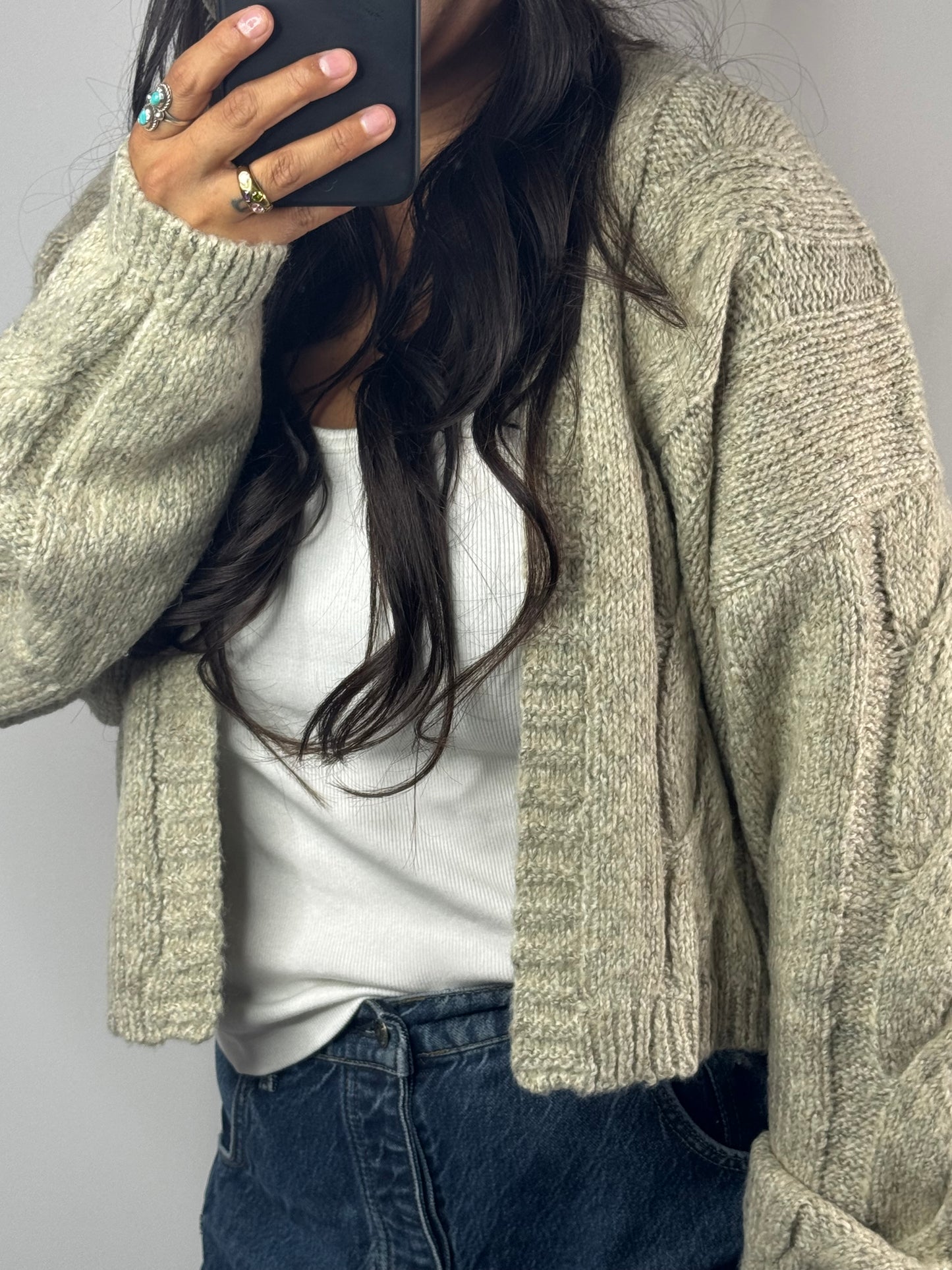 In My Feels open cable knit cardigan