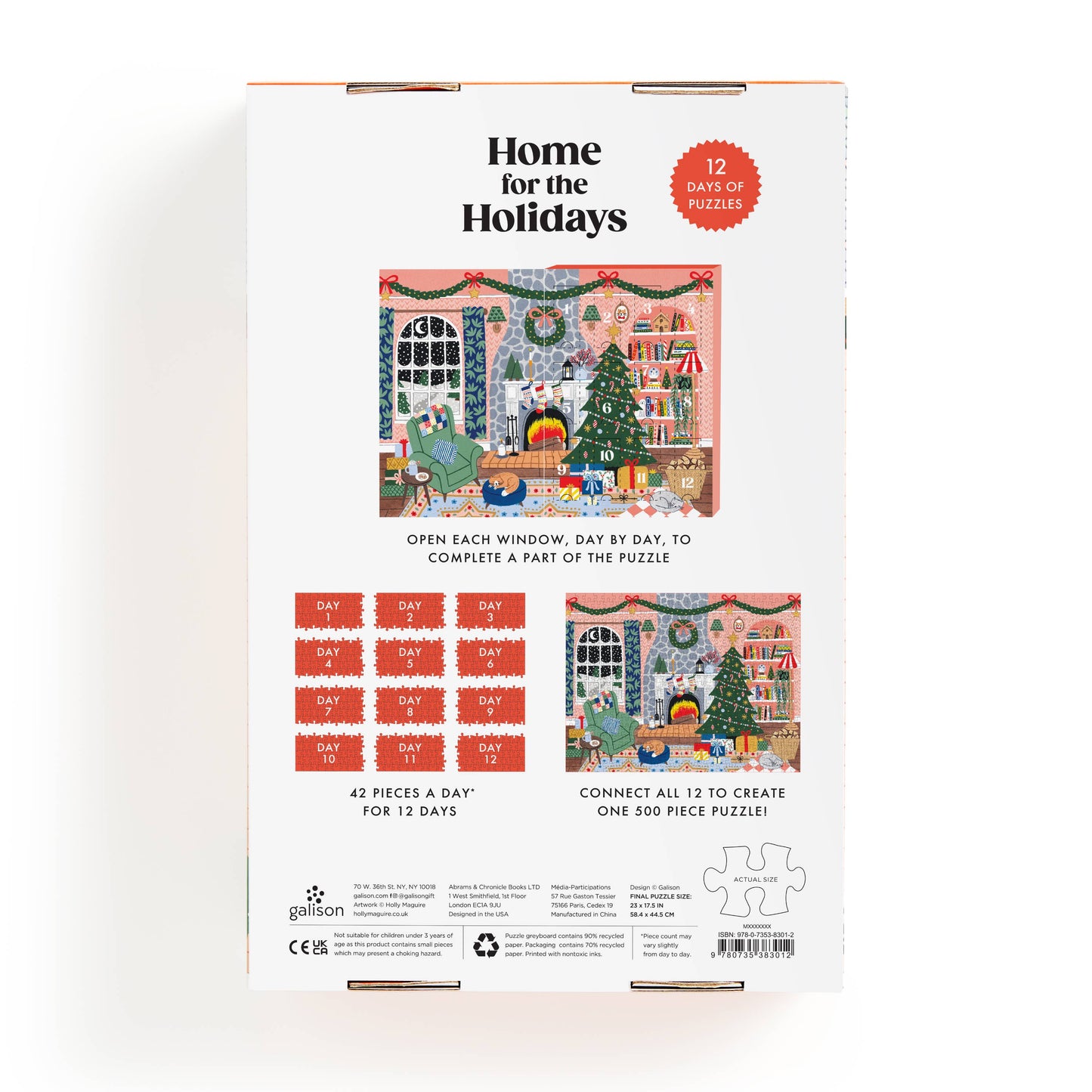 Chronicle Books - Home for the Holidays 500 Piece Advent Puzzle Calendar
