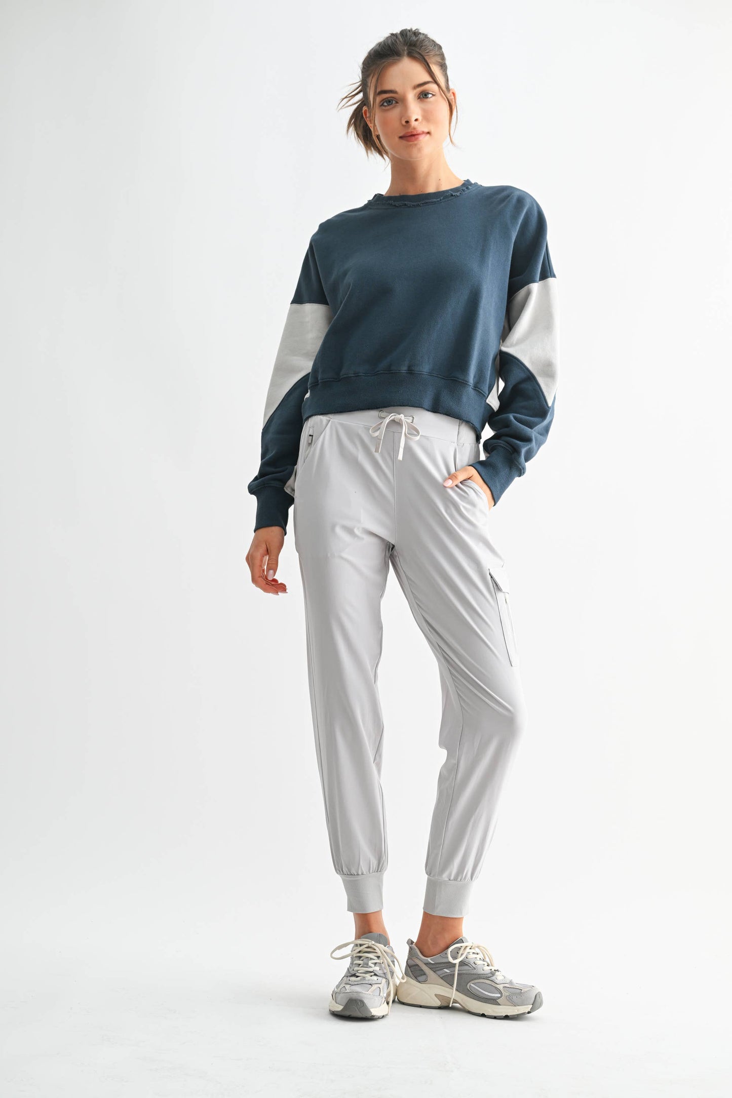 Mono B - Vintage Vibes Color Block Sweatshirt