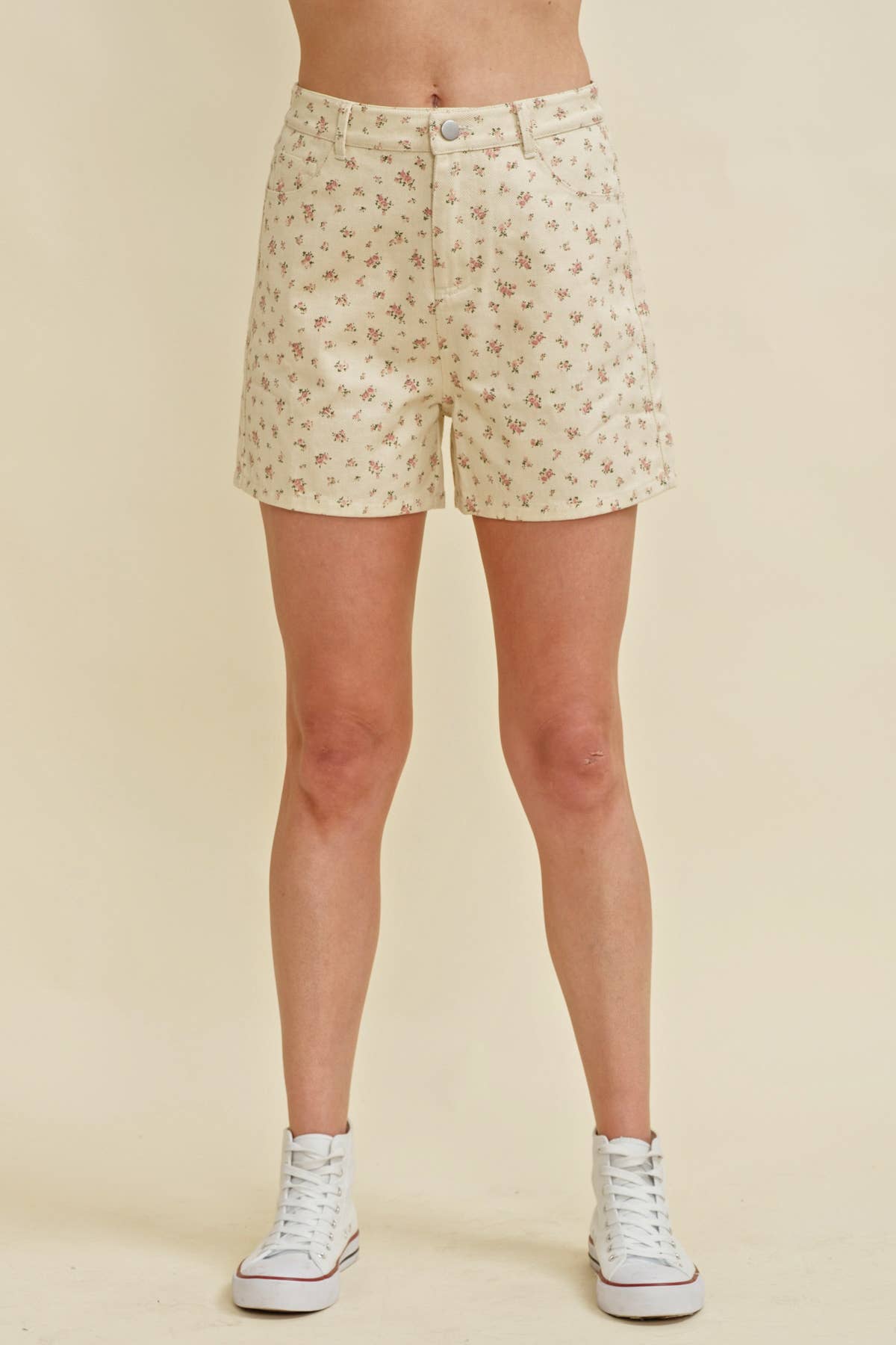 Cloud Ten - FLORAL PRINT DENIM SHORT