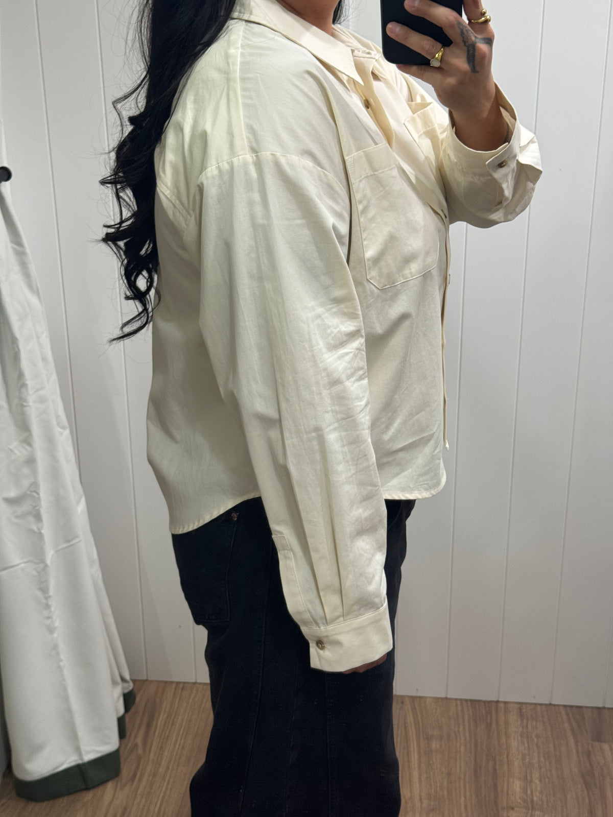 I’ll Find A Way oversized button front shirt long