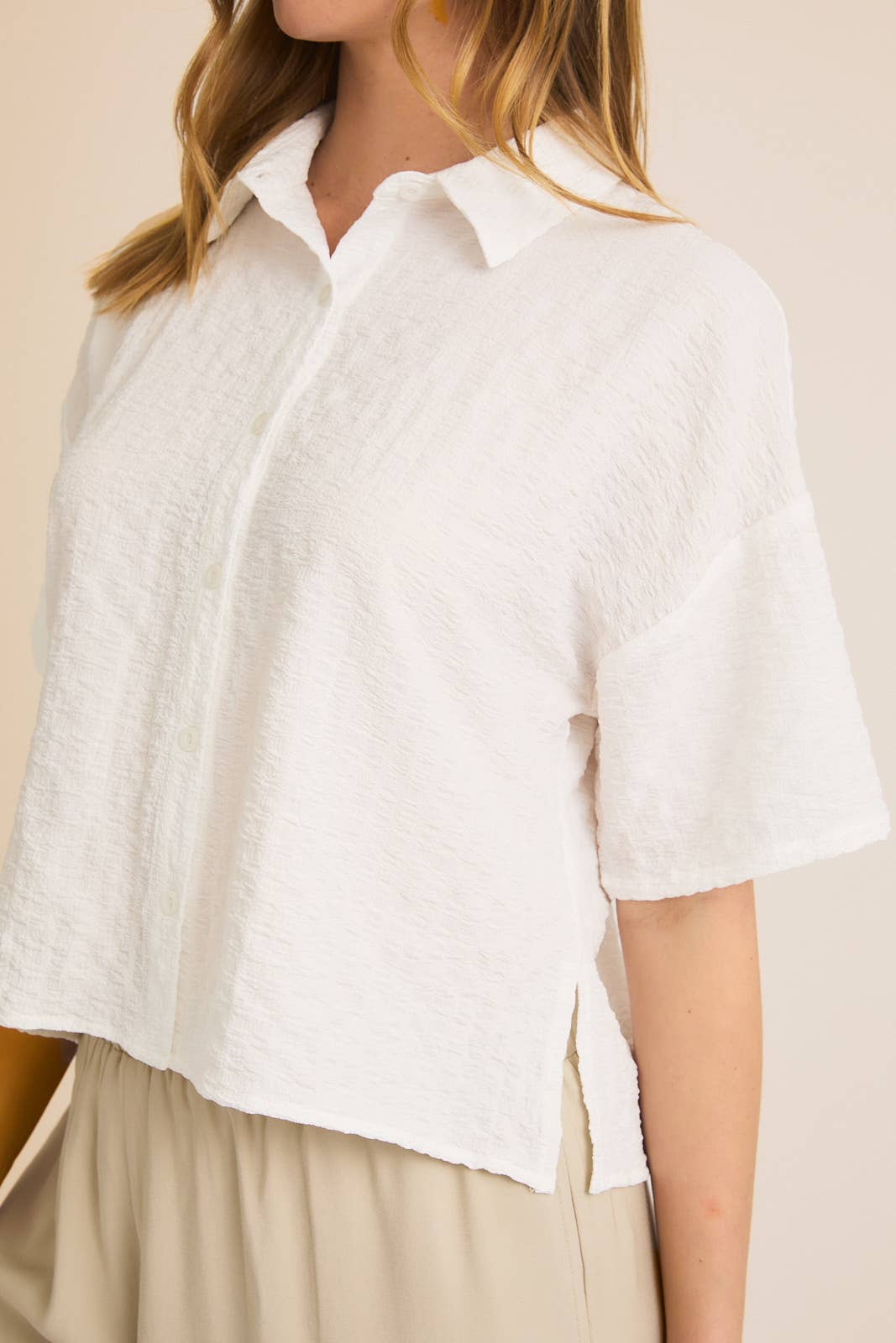 GILLI - BUTTON UP SHORT SLEEVE SHIRT