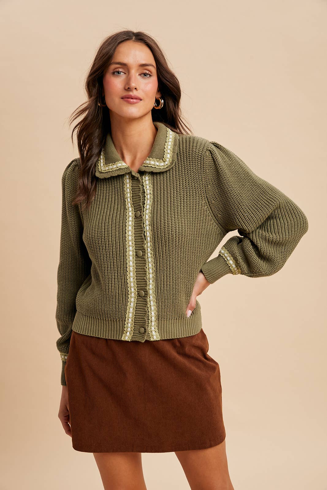 In Loom - DOLL COLLAR KNITTED CARDIGAN