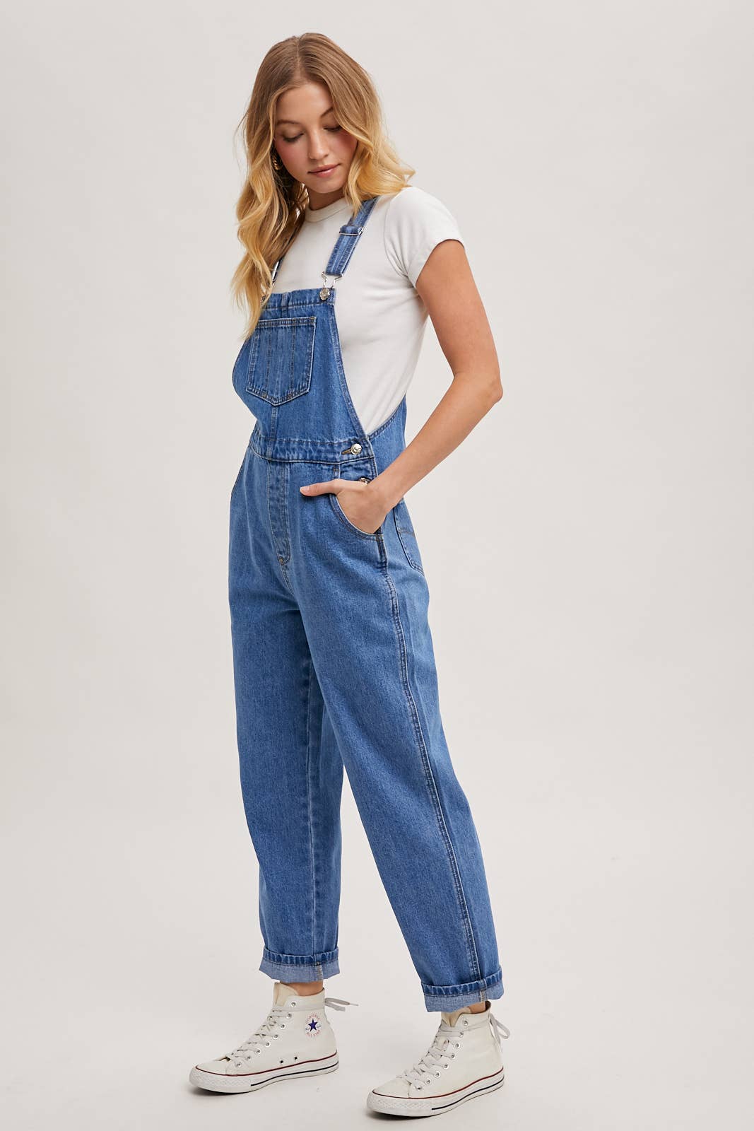 Bluivy - DENIM STRAIGHT LEG OVERALLS JUMPSUIT
