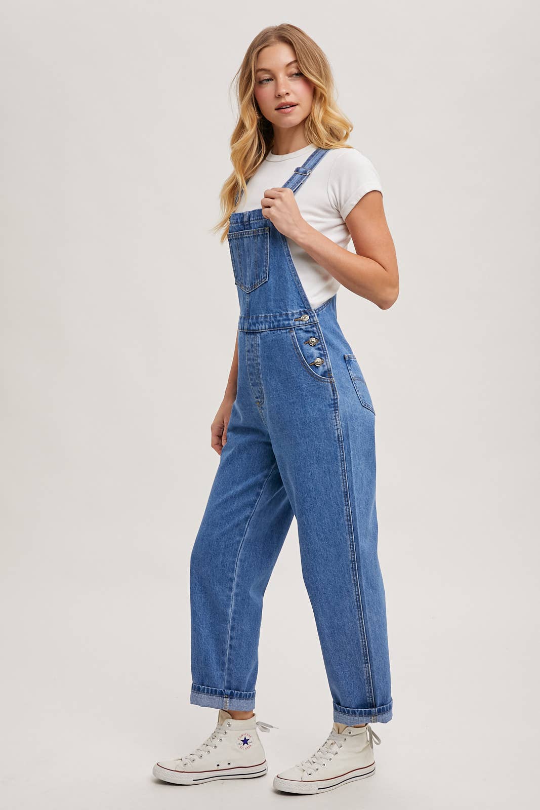 Bluivy - DENIM STRAIGHT LEG OVERALLS JUMPSUIT