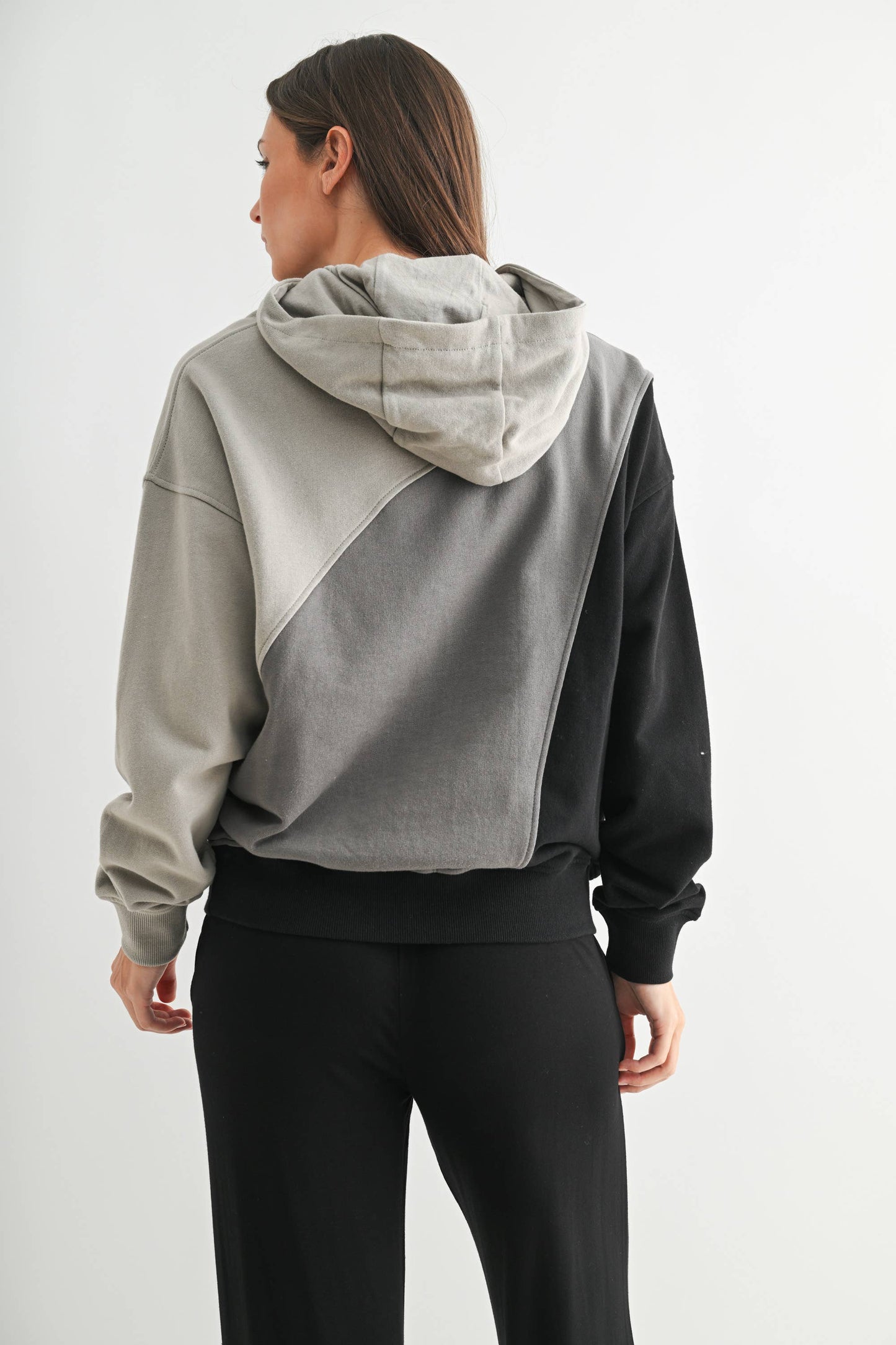Mono B - Cozy Color Fade Stripe Hoodie