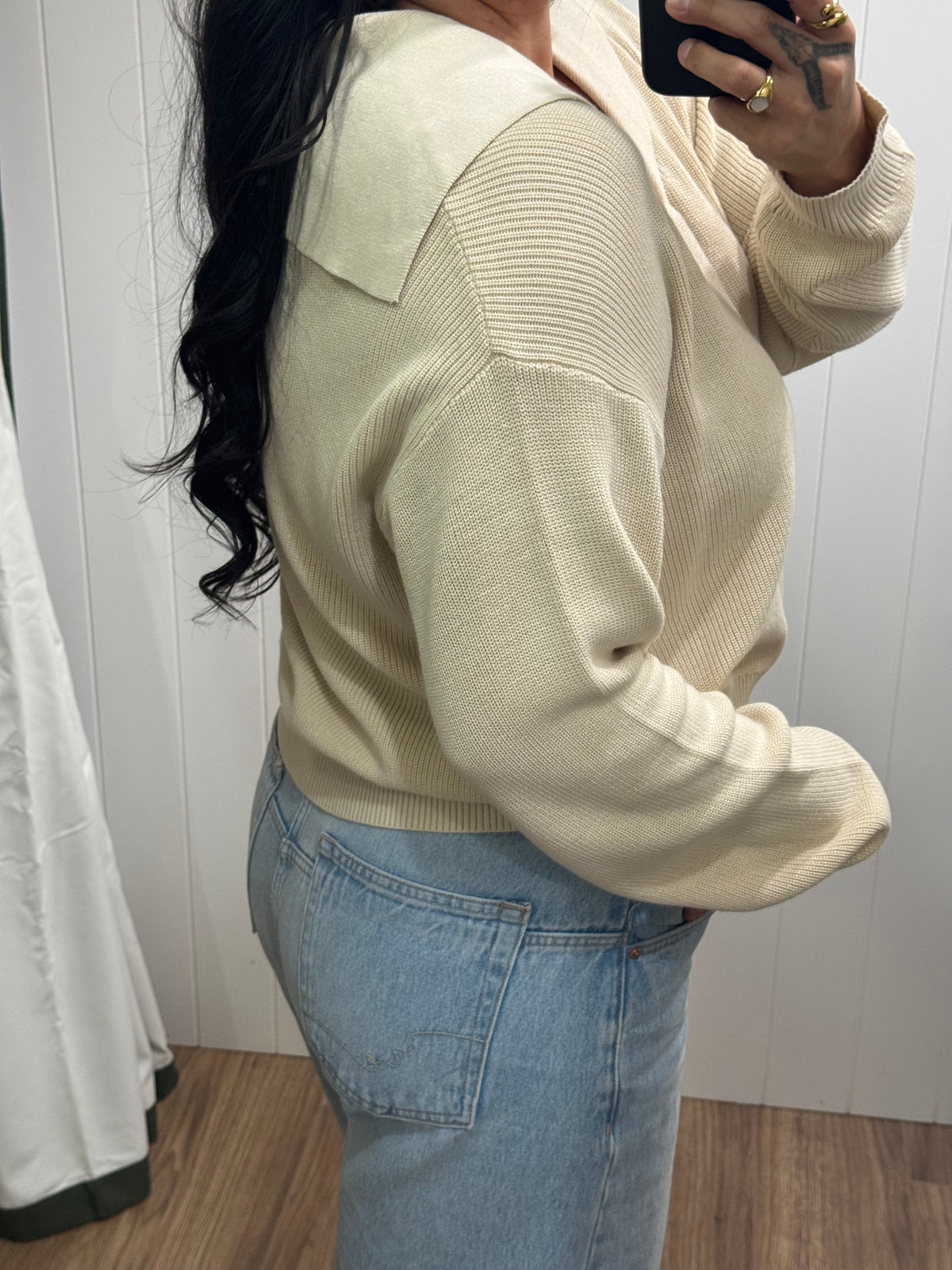 Say What You Mean sailor collar knit sweater