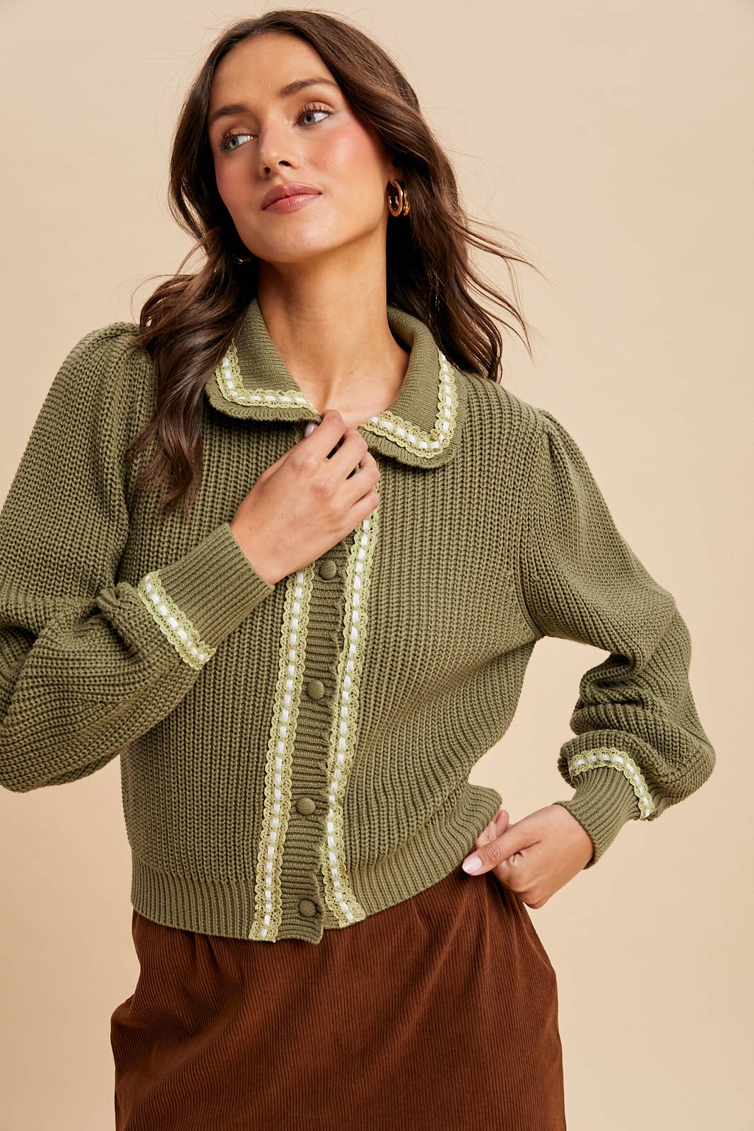 In Loom - DOLL COLLAR KNITTED CARDIGAN
