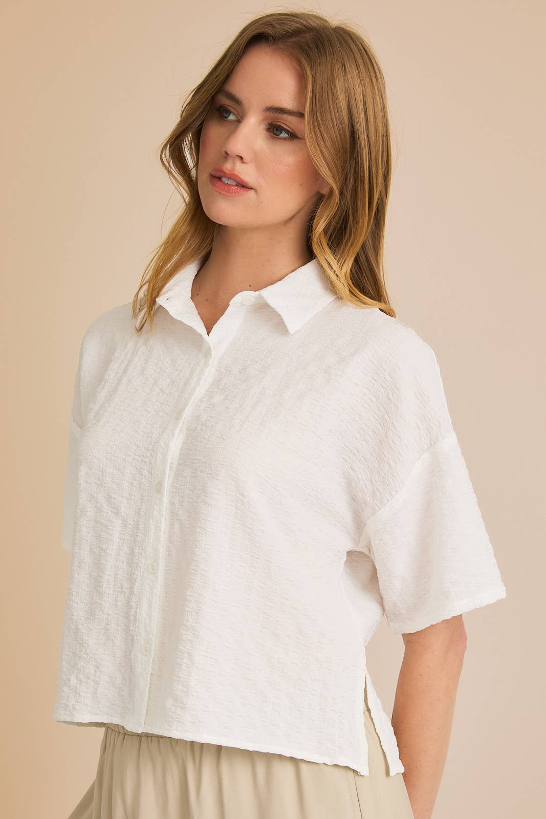 GILLI - BUTTON UP SHORT SLEEVE SHIRT