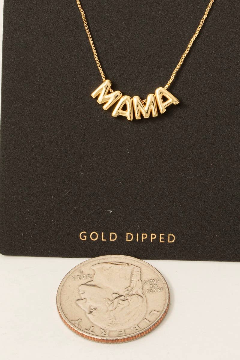Fame Accessories - Gold Dipped Mama Letters Chain Necklace