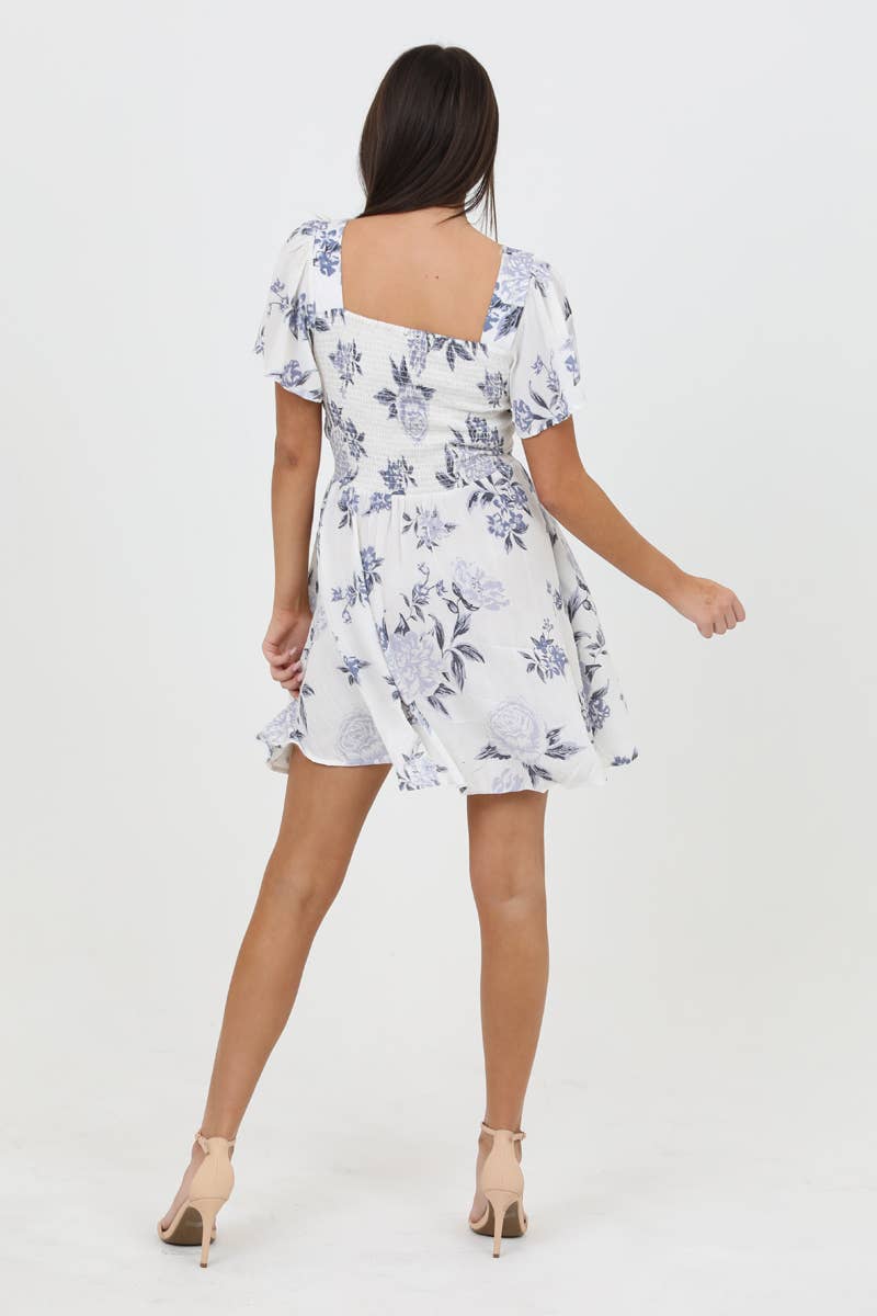 ANGIE -V NECK TWIST FRONT SHORT SLEEVE CUT OUT DRESS