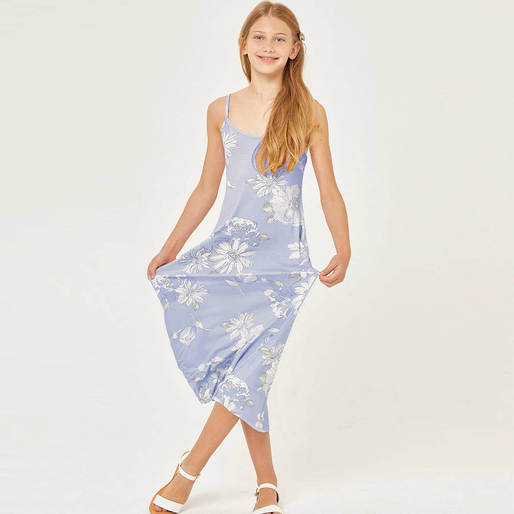 Good Girl - Floral Sleeveless Maxi Cami Dress