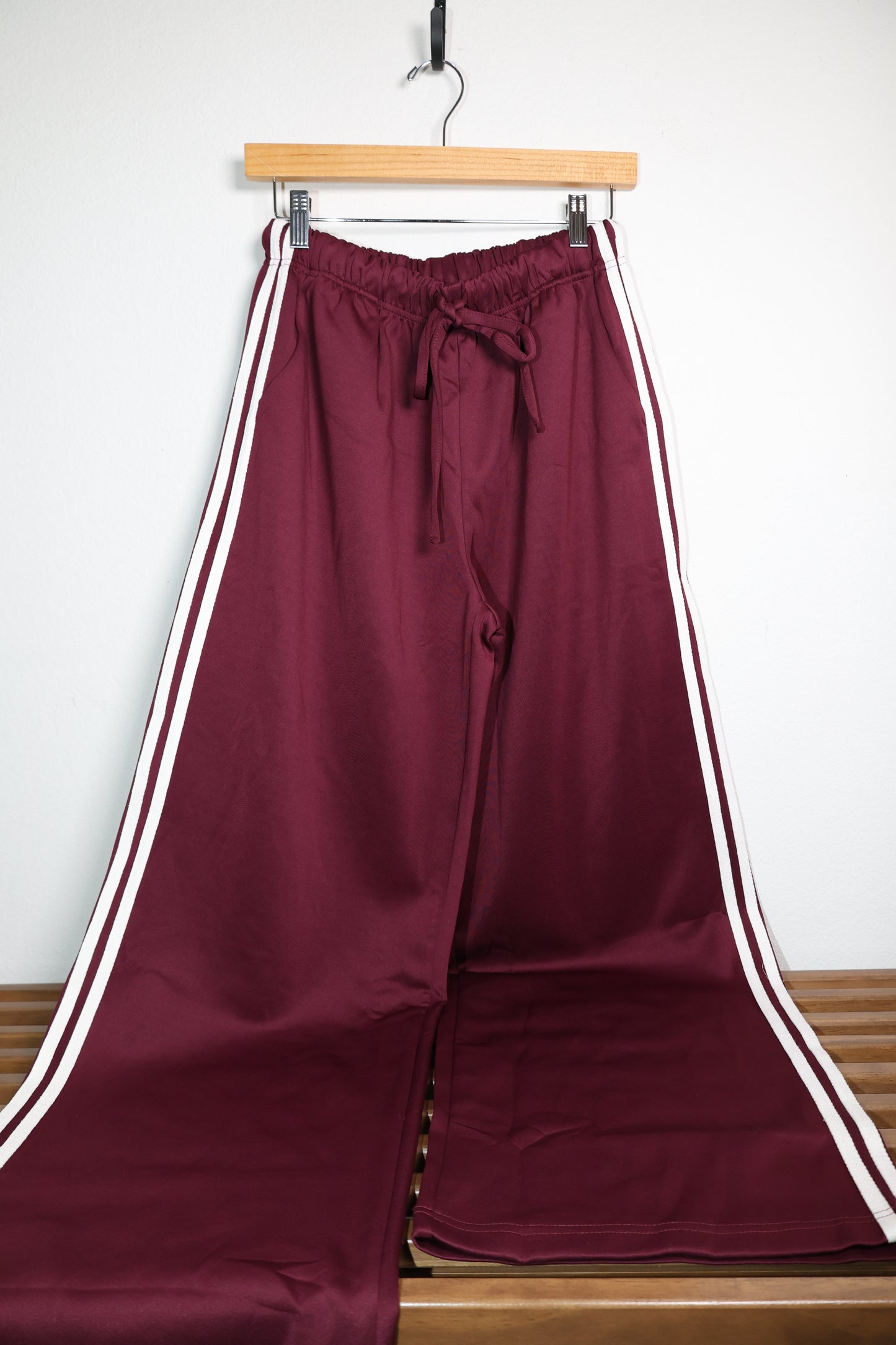 Mimosa - Wide Leg Track Pants with Side Stripes