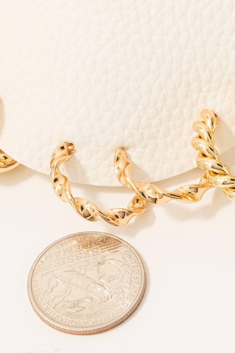 Fame Accessories - Hoop Twist Earrings Set