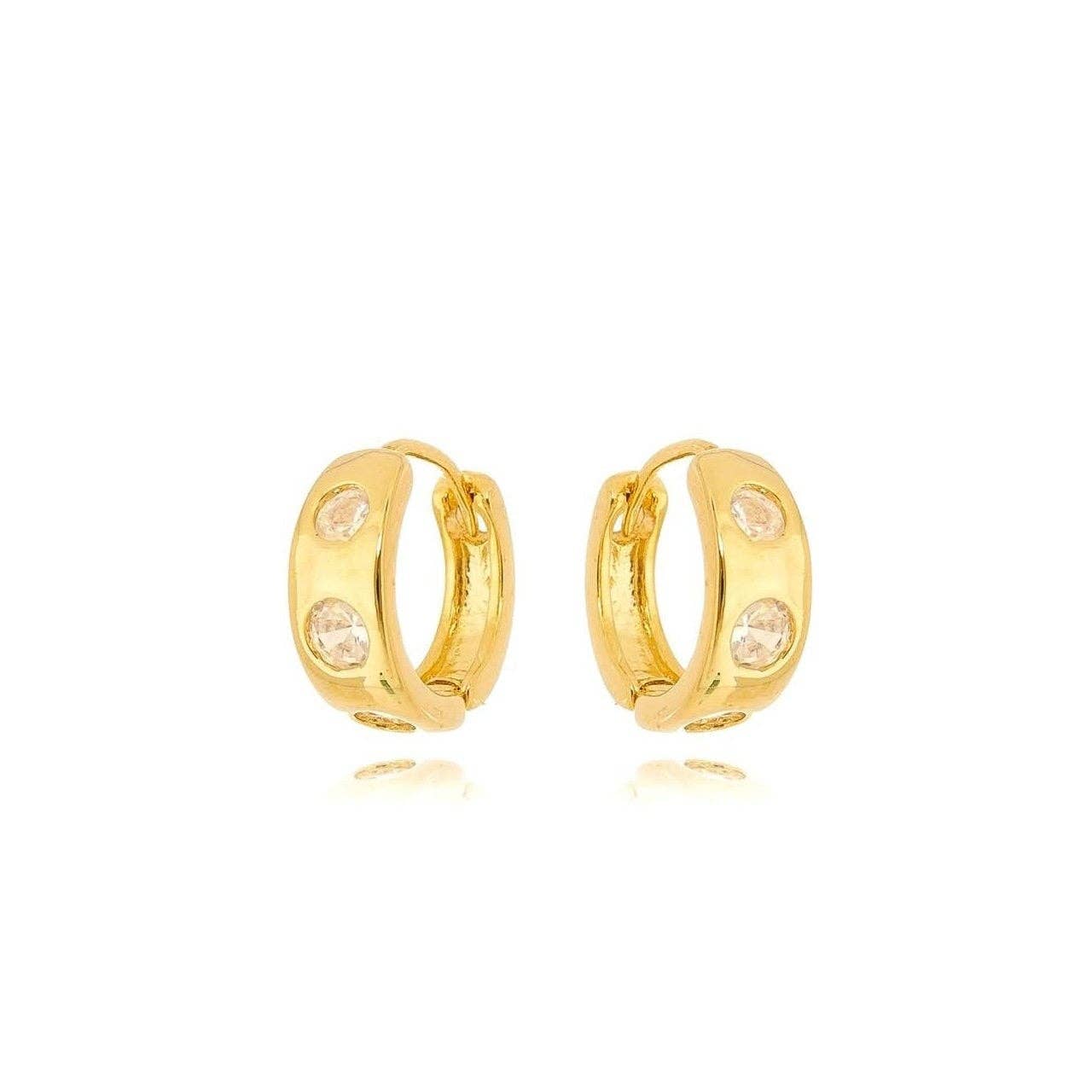 GoldFi - 18k Gold Filled Huggie CZ Hoop Earrings