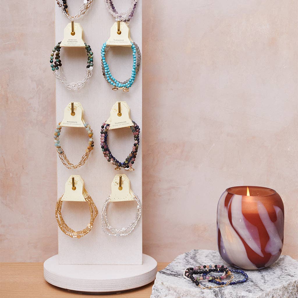 Scout Curated Wears - Mini Metal Stacking Bracelet - Mixed Beads Gold