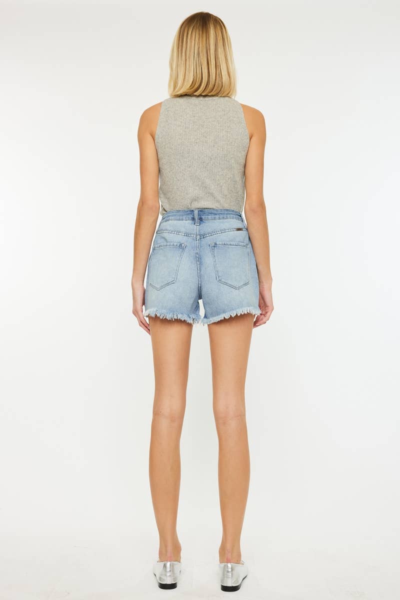 Kan Can USA - button front distressed shorts