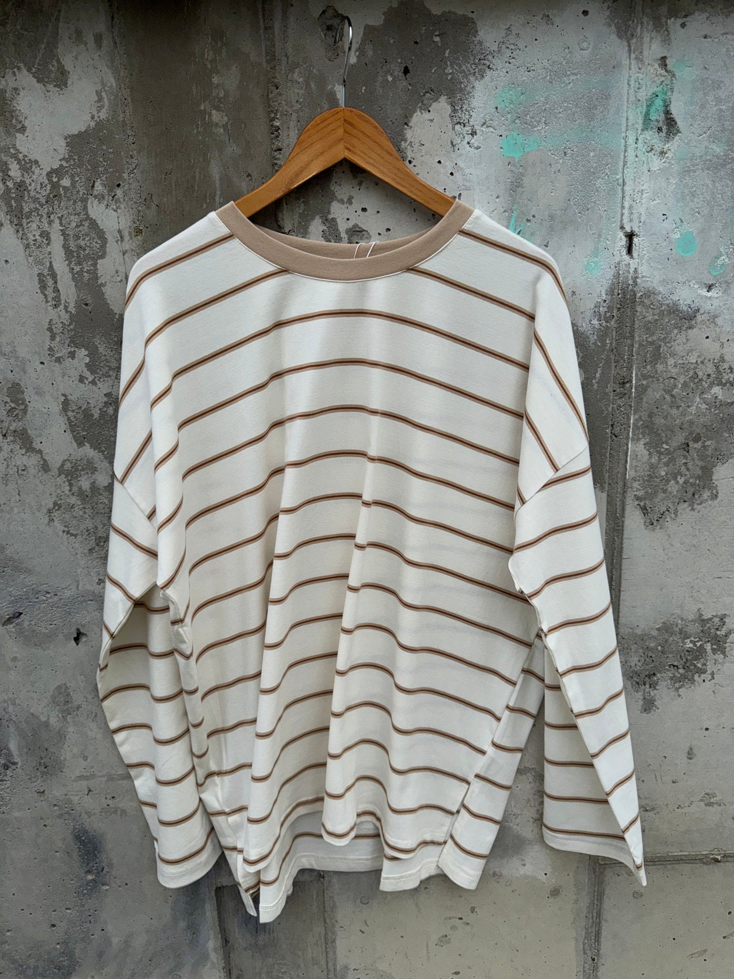 Wishlist - Brown/Multi Striped Oversized Tee